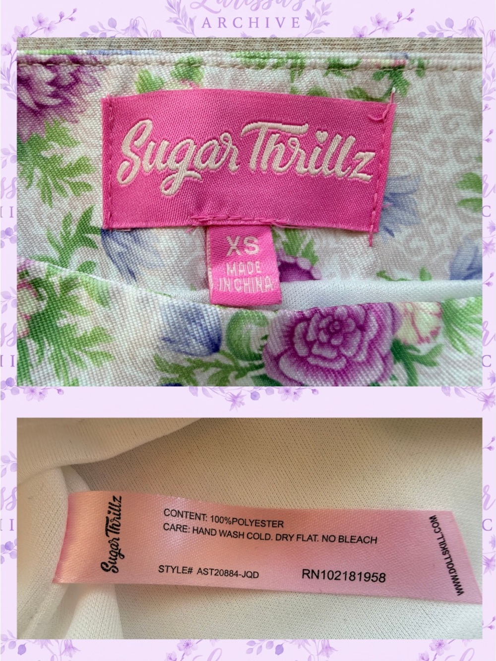 Sugar Thrillz Dolls Kill Blooming Polaroid Fever Floral Jacquard Mini Skirt | XS - Picture 4 of 9